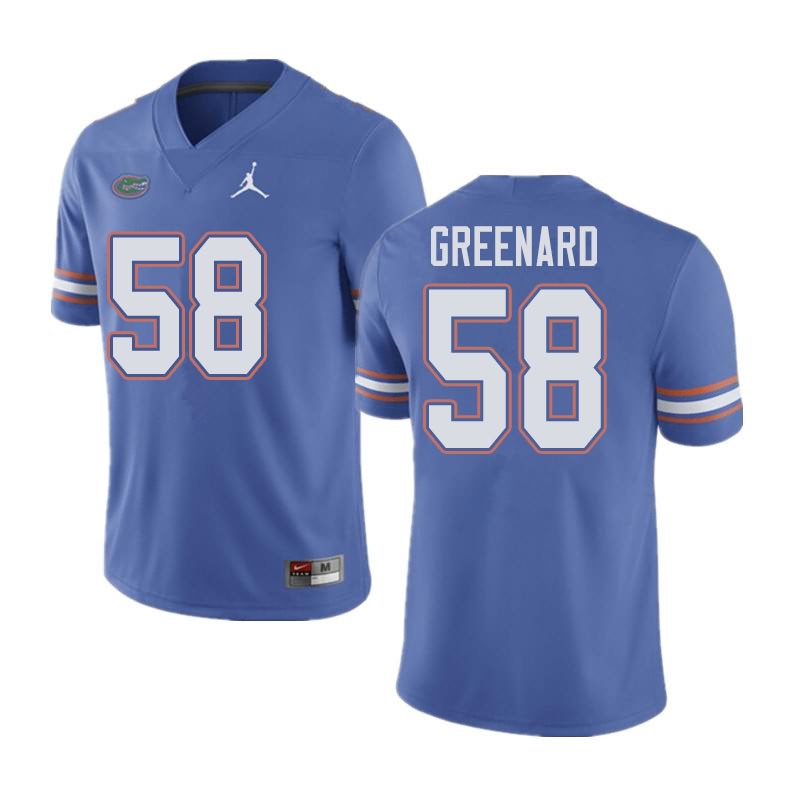 Men's NCAA Florida Gators Jonathan Greenard #58 Stitched Authentic Jordan Brand Blue College Football Jersey FWT4365VB